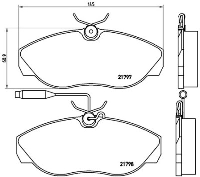Jogo de 4 pastilhas de freio BREMBO P 23 068