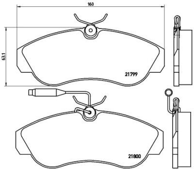 Jogo de 4 pastilhas de freio BREMBO P 23 069