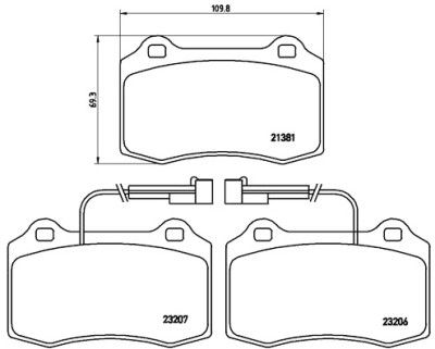 Jogo de 4 pastilhas de freio BREMBO P 23 074
