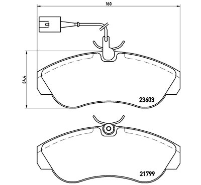 Jogo de 4 pastilhas de freio BREMBO P 23 084