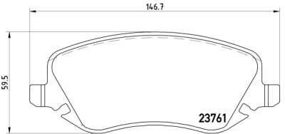 Jogo de 4 pastilhas de freio BREMBO P 23 088