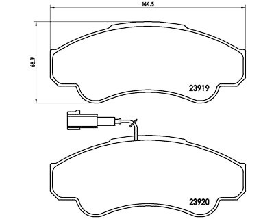 Jogo de 4 pastilhas de freio BREMBO P 23 092