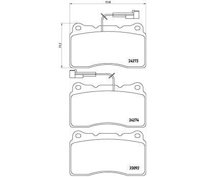 Jogo de 4 pastilhas de freio BREMBO P 23 098