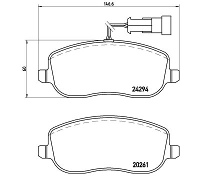 Jogo de 4 pastilhas de freio BREMBO P 23 100