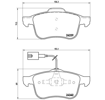 Jogo de 4 pastilhas de freio BREMBO P 23 103
