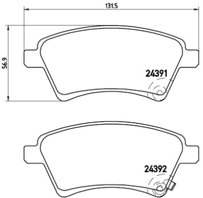 Jogo de 4 pastilhas de freio BREMBO P 23 105