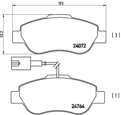 Jogo de 4 pastilhas de freio BREMBO P 23 107