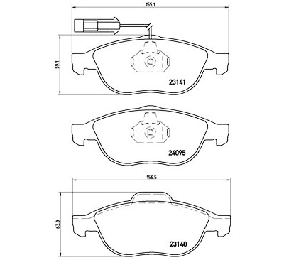 Jogo de 4 pastilhas de freio BREMBO P 23 114