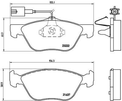 Jogo de 4 pastilhas de freio BREMBO P 23 116