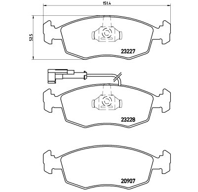 Jogo de 4 pastilhas de freio BREMBO P 23 121