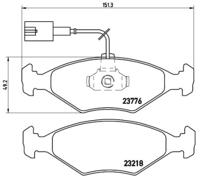 Jogo de 4 pastilhas de freio BREMBO P 23 122