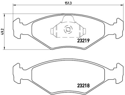 Jogo de 4 pastilhas de freio BREMBO P 23 124