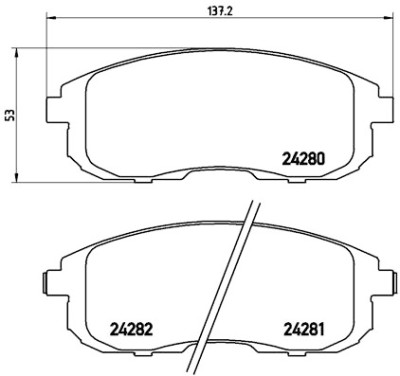 Jogo de 4 pastilhas de freio BREMBO P 23 126