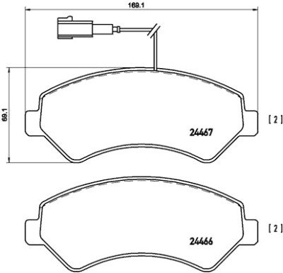 Jogo de 4 pastilhas de freio BREMBO P 23 136
