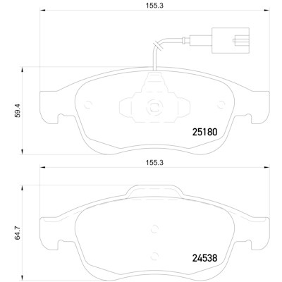 Jogo de 4 pastilhas de freio BREMBO P 23 148