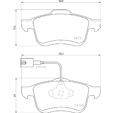 Jogo de 4 pastilhas de freio BREMBO P 23 163