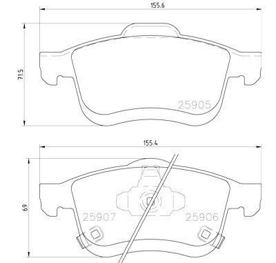 Jogo de 4 pastilhas de freio BREMBO P 23 167