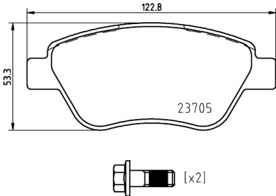 Jogo de 4 pastilhas de freio BREMBO P 23 169
