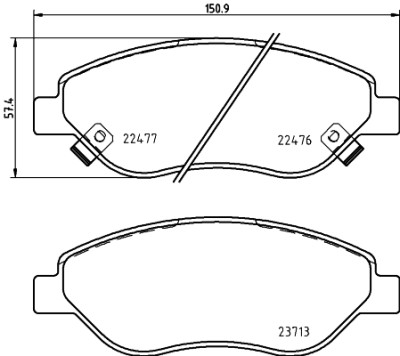 Jogo de 4 pastilhas de freio BREMBO P 23 178