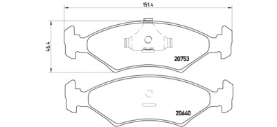 Jogo de 4 pastilhas de freio BREMBO P 24 006