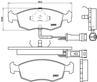 Jogo de 4 pastilhas de freio BREMBO P 24 007
