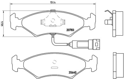 Jogo de 4 pastilhas de freio BREMBO P 24 012