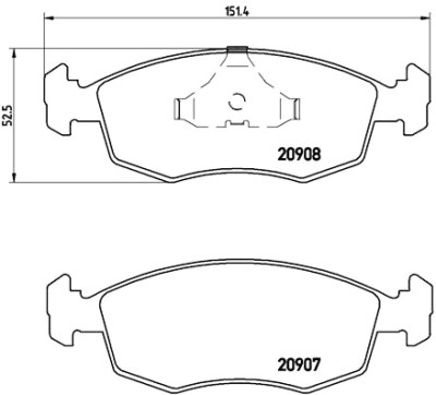 Jogo de 4 pastilhas de freio BREMBO P 24 019