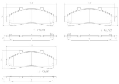 Jogo de 4 pastilhas de freio BREMBO P 24 041