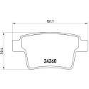 Jogo de 4 pastilhas de freio BREMBO P 24 063