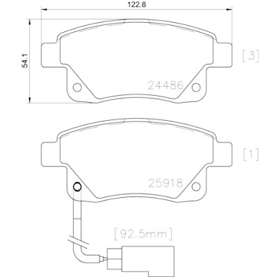 Jogo de 4 pastilhas de freio BREMBO P 24 066