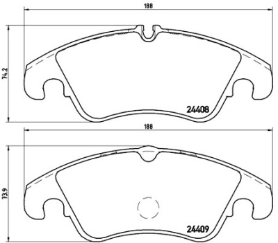 Jogo de 4 pastilhas de freio BREMBO P 24 074