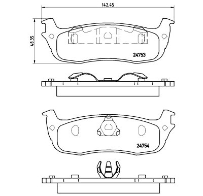 Jogo de 4 pastilhas de freio BREMBO P 24 083