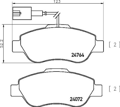 Jogo de 4 pastilhas de freio BREMBO P 24 150