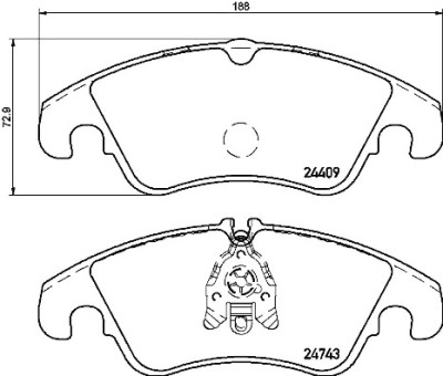 Jogo de 4 pastilhas de freio BREMBO P 24 161