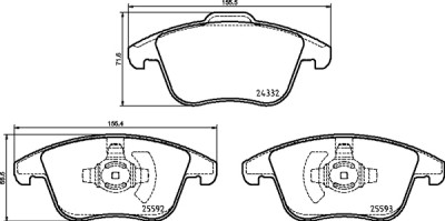 Jogo de 4 pastilhas de freio BREMBO P 24 211