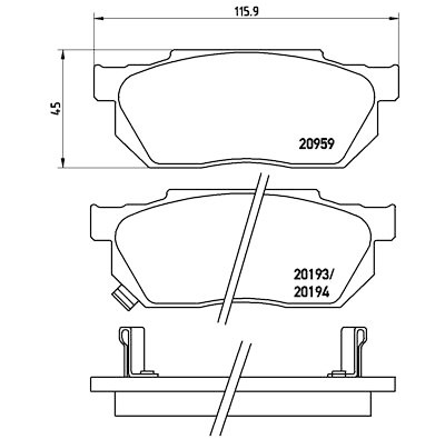 Jogo de 4 pastilhas de freio BREMBO P 28 008