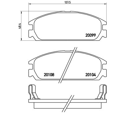 Jogo de 4 pastilhas de freio BREMBO P 28 010