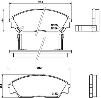 Jogo de 4 pastilhas de freio BREMBO P 28 016