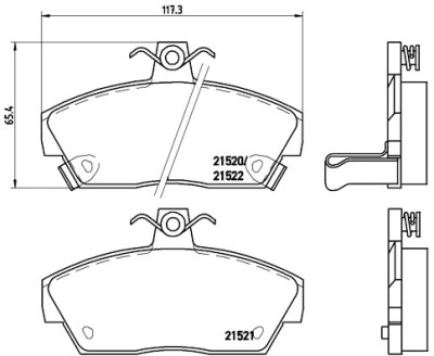 Jogo de 4 pastilhas de freio BREMBO P 28 019