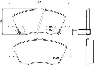 Jogo de 4 pastilhas de freio BREMBO P 28 023