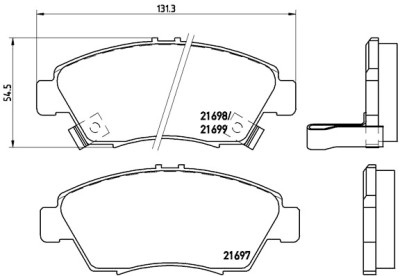 Jogo de 4 pastilhas de freio BREMBO P 28 024