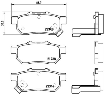 Jogo de 4 pastilhas de freio BREMBO P 28 025