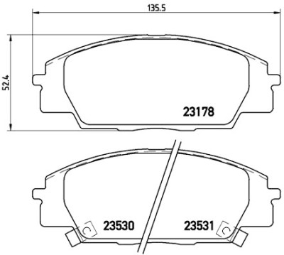 Jogo de 4 pastilhas de freio BREMBO P 28 032