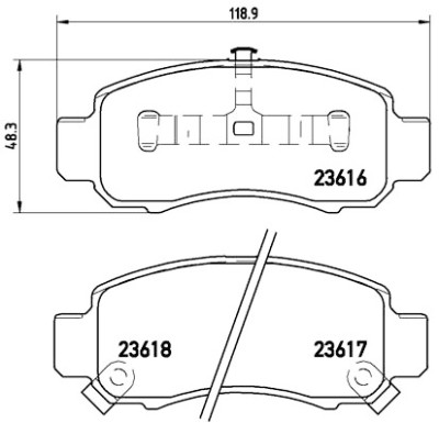 Jogo de 4 pastilhas de freio BREMBO P 28 033