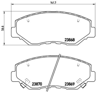 Jogo de 4 pastilhas de freio BREMBO P 28 035