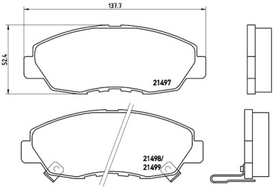 Jogo de 4 pastilhas de freio BREMBO P 28 042