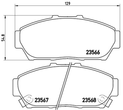 Jogo de 4 pastilhas de freio BREMBO P 28 048