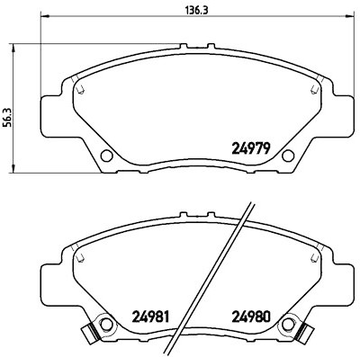 Jogo de 4 pastilhas de freio BREMBO P 28 050