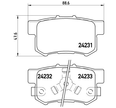 Jogo de 4 pastilhas de freio BREMBO P 28 051