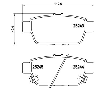 Jogo de 4 pastilhas de freio BREMBO P 28 067